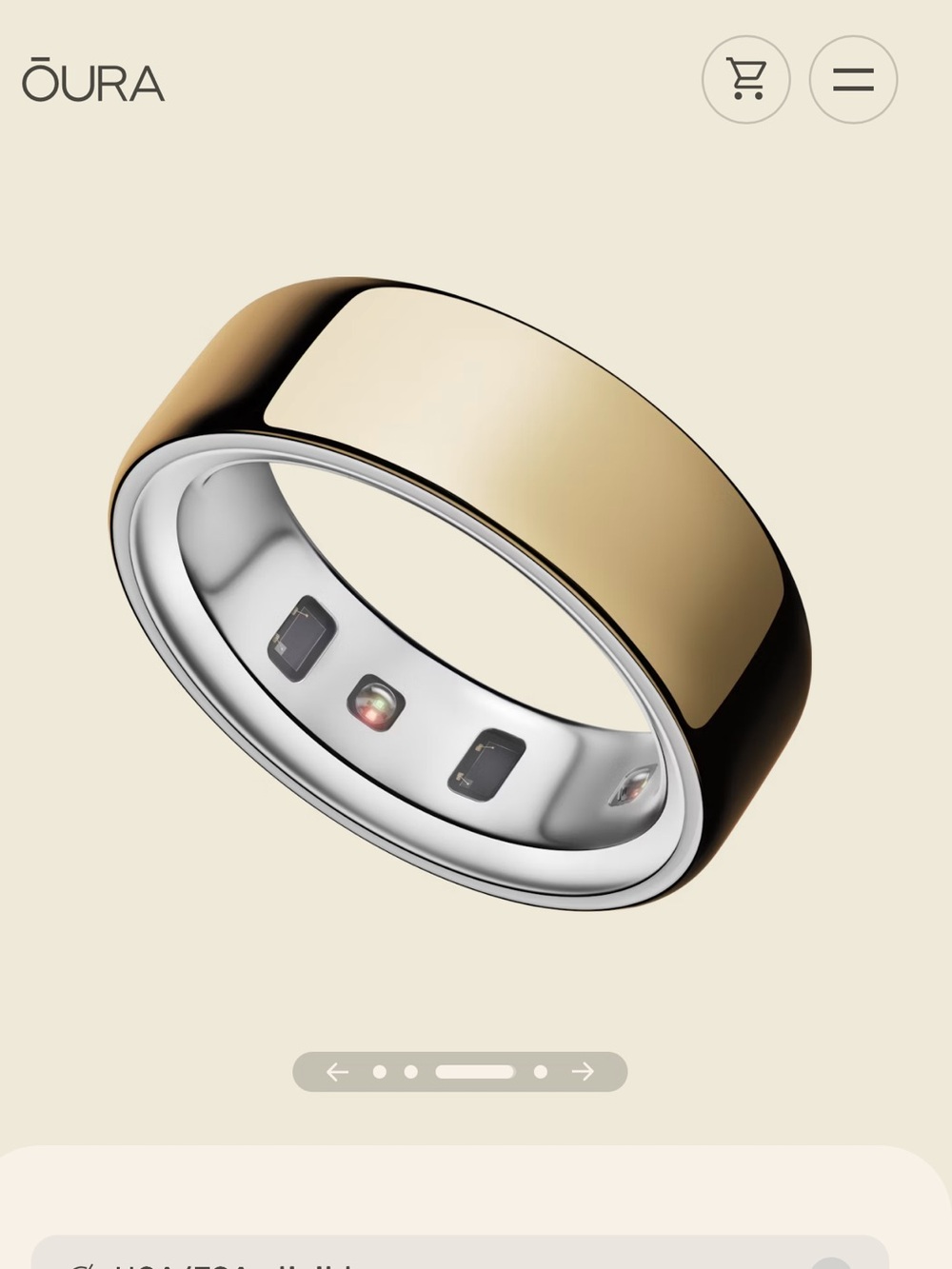 Oura Ring Gen 4 in Gold size 10